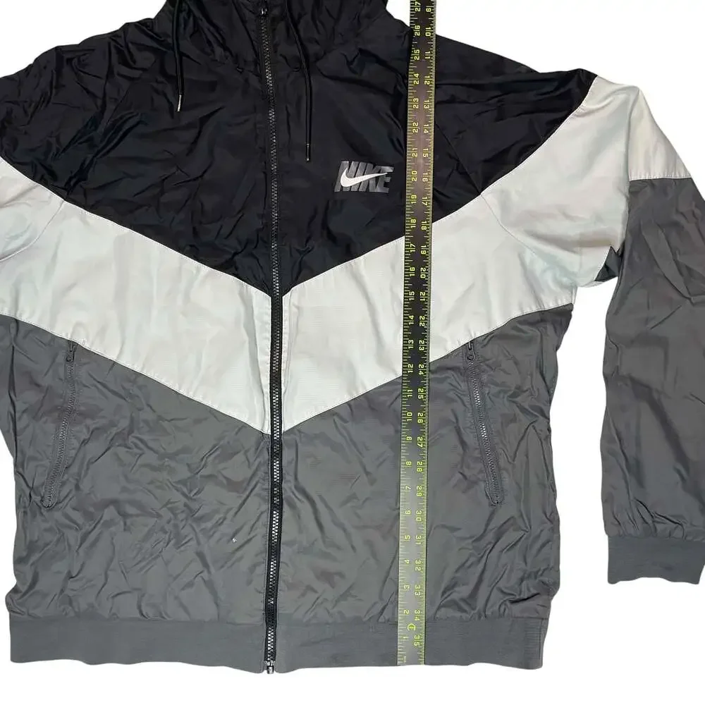 Nike Windrunner Jacket Black Gray White Hooded XL